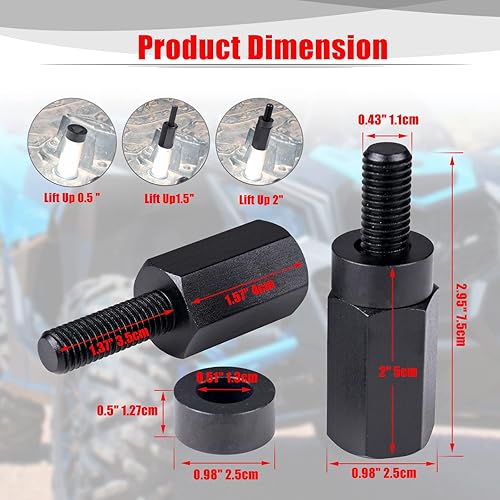 Miniatura 2 de Goldfire 4 elevadores de asiento de 1.5 pulgadas para Maverick X3, color negro, apto para Can-Am Maverick X3 todos los años, asiento de pasajero y