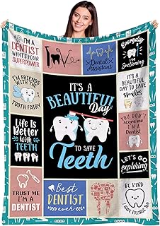 Dentist Gifts for Women Men, Dental Assistant Practitioner Throw Blanket, Dental Hygienist Physician Assistant Nurse Gift Throw Blanket for Dental Clinic Hospital, Birthday 60"X50"