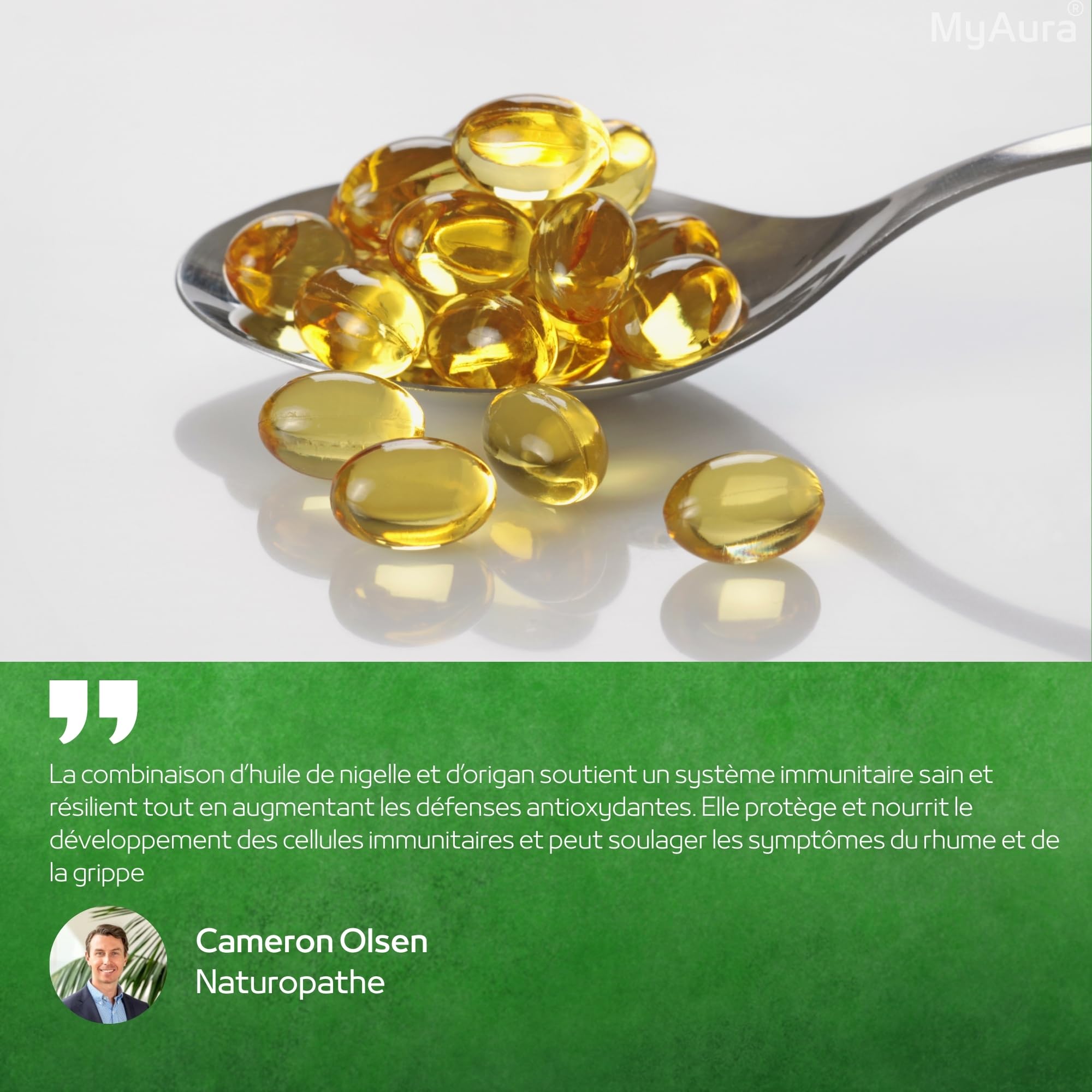 Huile d'origan et nigelle, Huile d'origan,Huile de nigelle,300 capsules,Disponibilité en phramacie,haute concentration,Renforcement immunitaire,Soutien digestif, Marque française