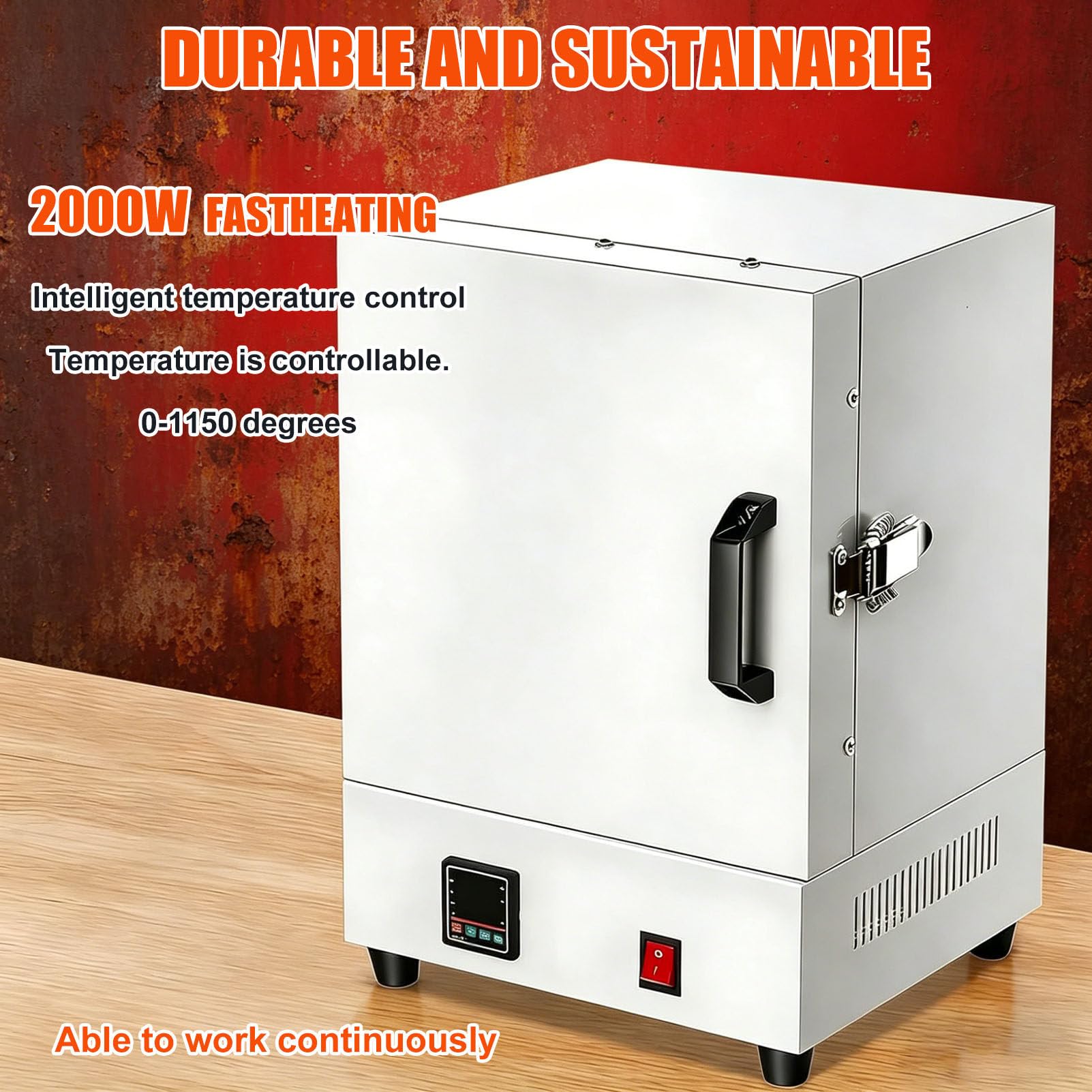 Elektryczny piec ceramiczny do użytku domowego ze sterownikiem | Wysokotemperaturowy piec do topienia o mocy 2000 W,piec do obróbki cieplnej (1150°C/2102°F) do ceramiki i odlewania wosku