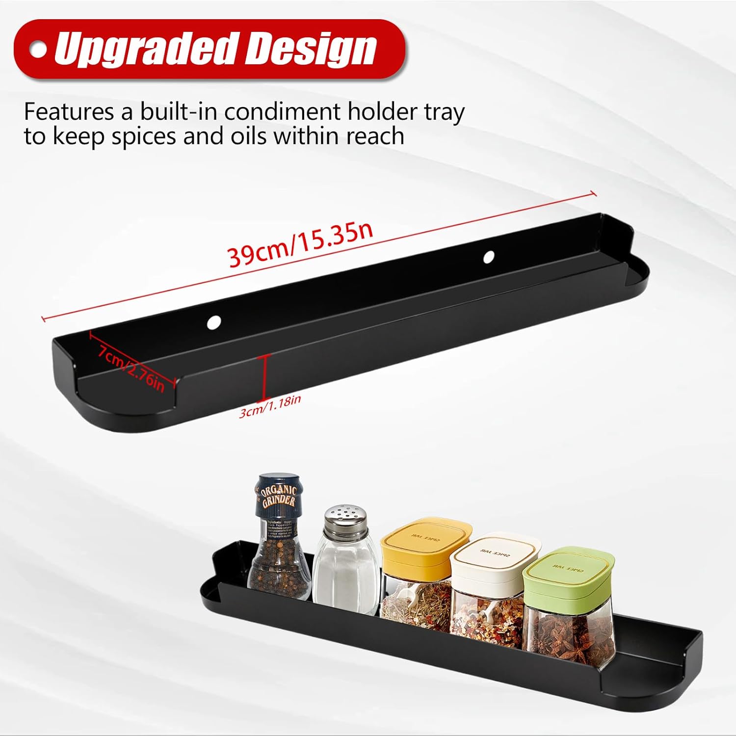 Upgraded Folding Side Table for Weber Searwood 600 / 600XL Pellet Grill, Heavy Duty Steel Side Shelf with Condiment Holder & Hooks, Extra Prep Space & Storage