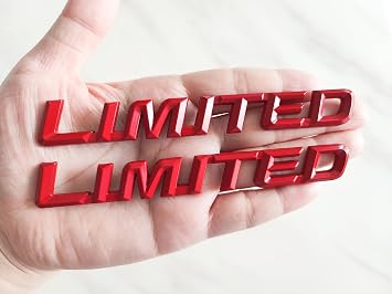 2X Metal Chrome Plated Decal Suitable for Fender Trunk red