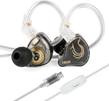 keephifi KBEAR Phoenix Wired Headphones USB C, Type C Earbuds 10MM DD+PET Driver, Ear Buds Wired IEMs, Stereo Clear Sound Gaming Headphones, in Ear Monitor for Music Gaming Vedio
