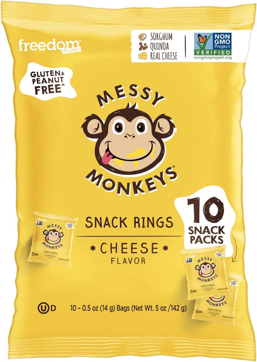 MESSY MONKEYS Baked Snack Cheese, 10 Bags