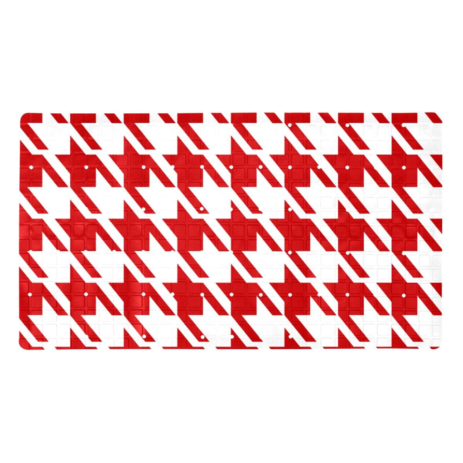 Tapis de bain pour baignoire rouge de Noël antidérapant avec ventouses