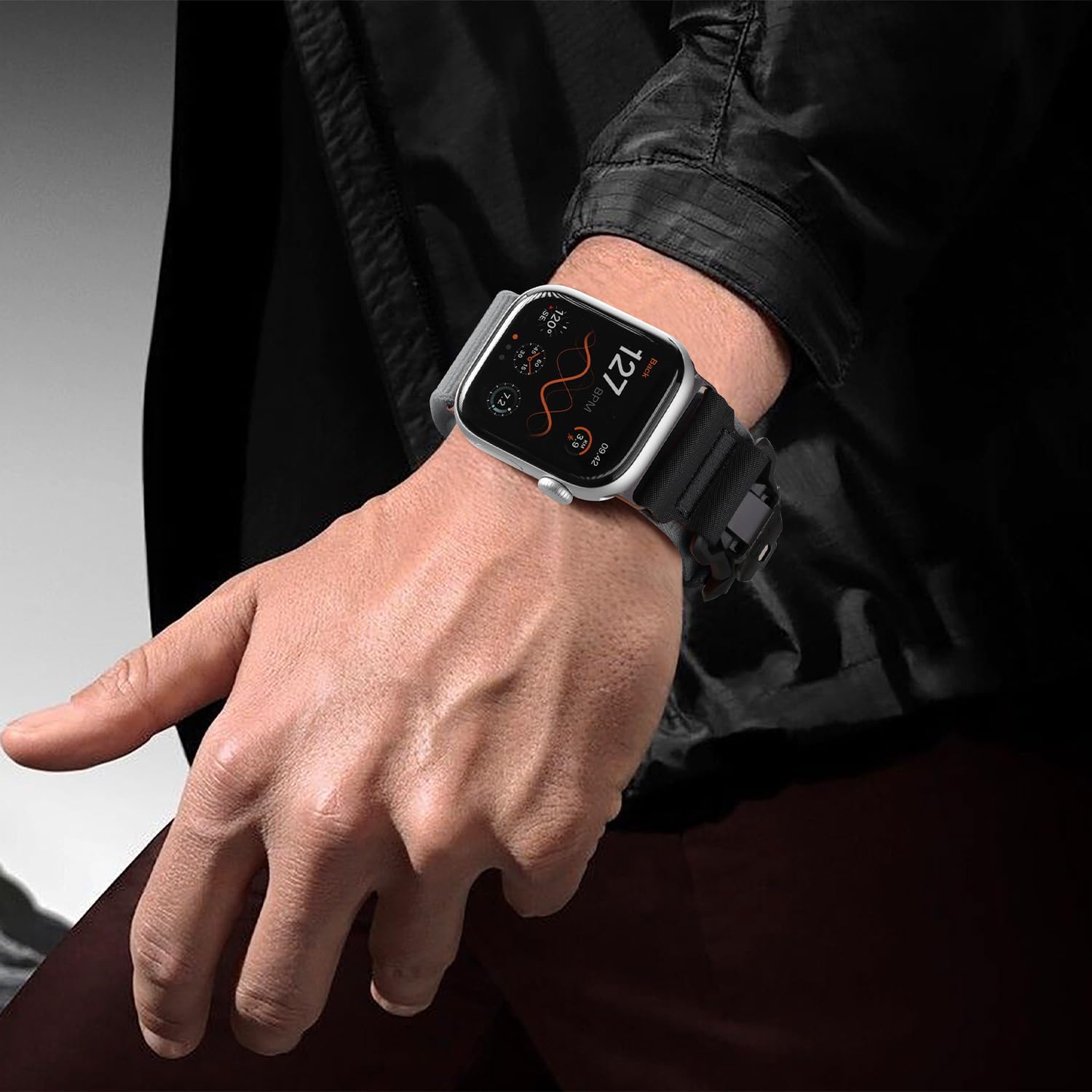 Bandletic Compatible with Apple Watch Series 11 Bands, Wide Soft Stretchy Sport Band with Magnetic Fidlock V-Buckle for iWatch 42mm(Series 11/10), 41mm(9/8/7), 40mm(SE3/SE2/SE/6/5/4), 38mm(3/2/1) - Image 8