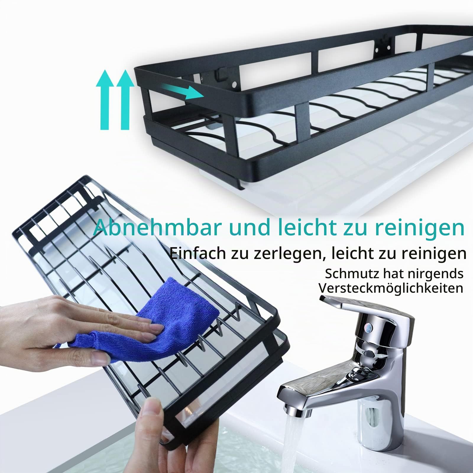 Wandmontierter Edelstahl-Abtropfgestell, Obst- und Gemüse-Aufbewahrungskorb mit Abtropffläche und hängenden Essstäbchen, Käfig, Küchenregal, Utensilien-Organizer (2 Etagen)