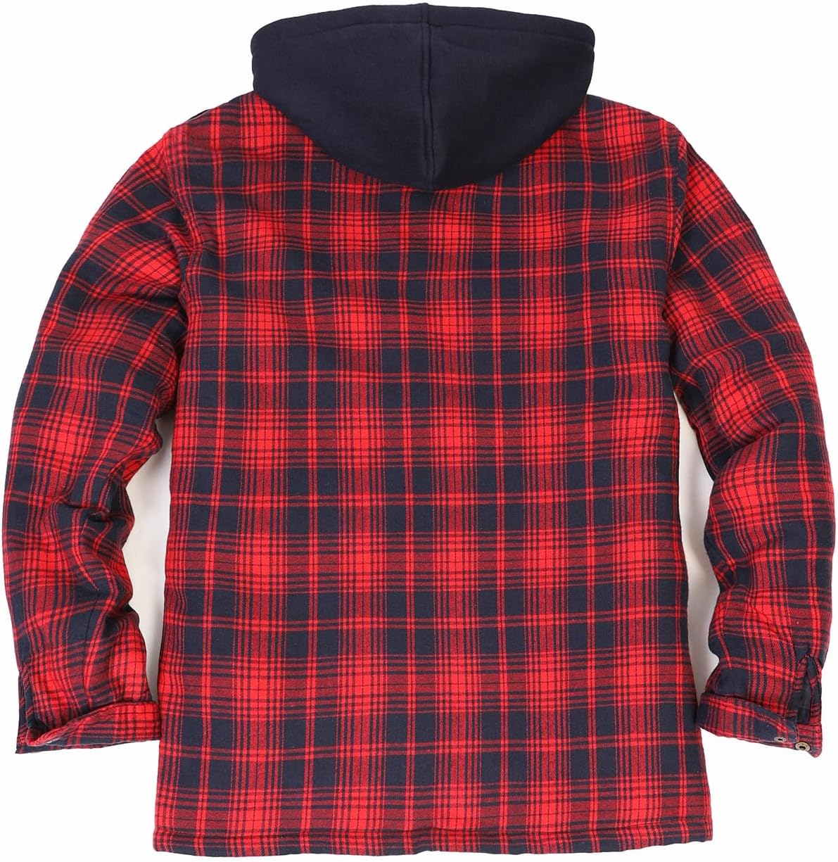 ThCreasa Mens Plaid Quilted Lined Flannel Jacket Button Down Flannel Shirt Jackets with Hood - Image 3