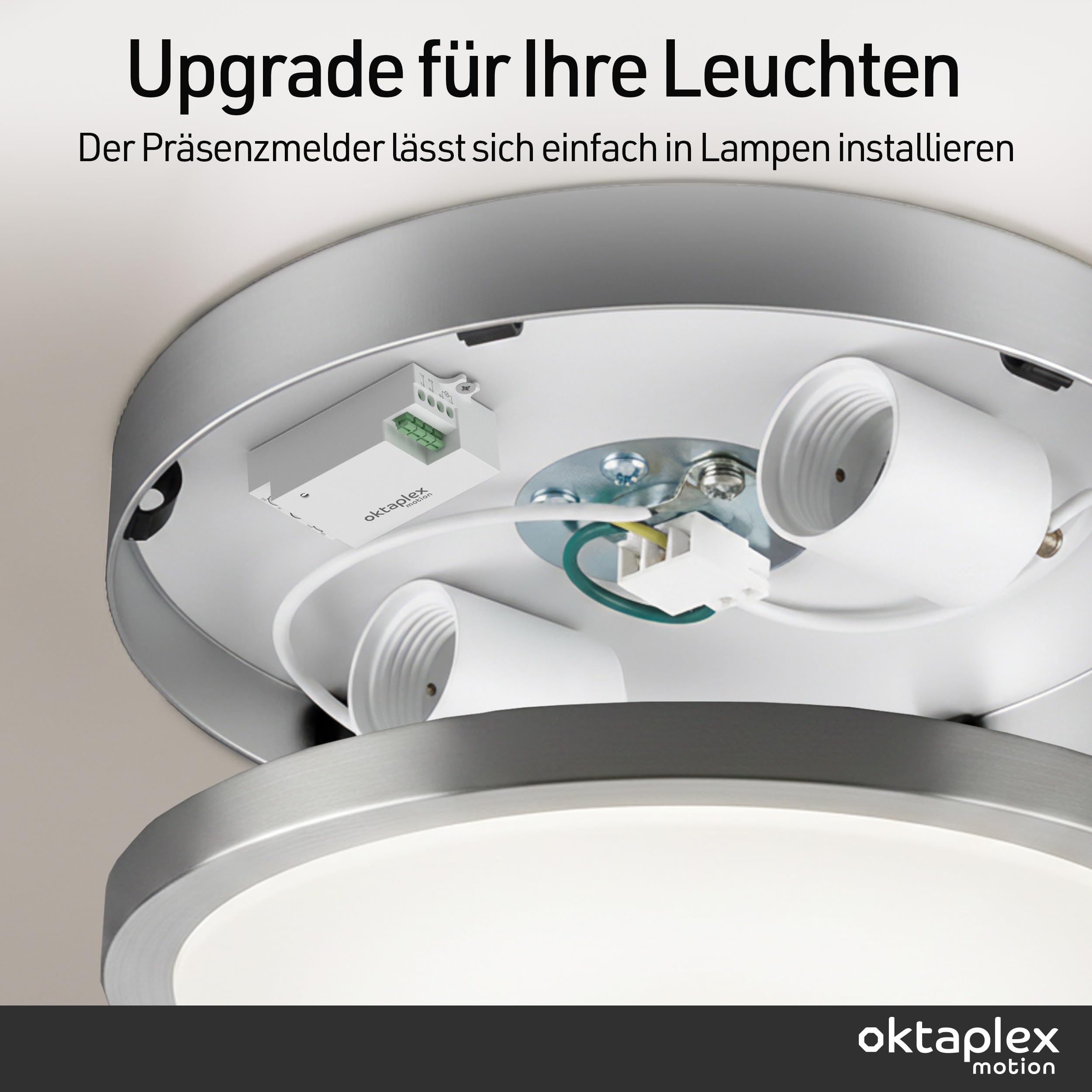 2er Set Oktaplex Amy 24 GHz HF Präsenzmelder weiß | Radar Bewegungsmelder Modul zum Einbau in LED Leuchten - Unsichtbare Lichtsteuerung für Deckenlampen