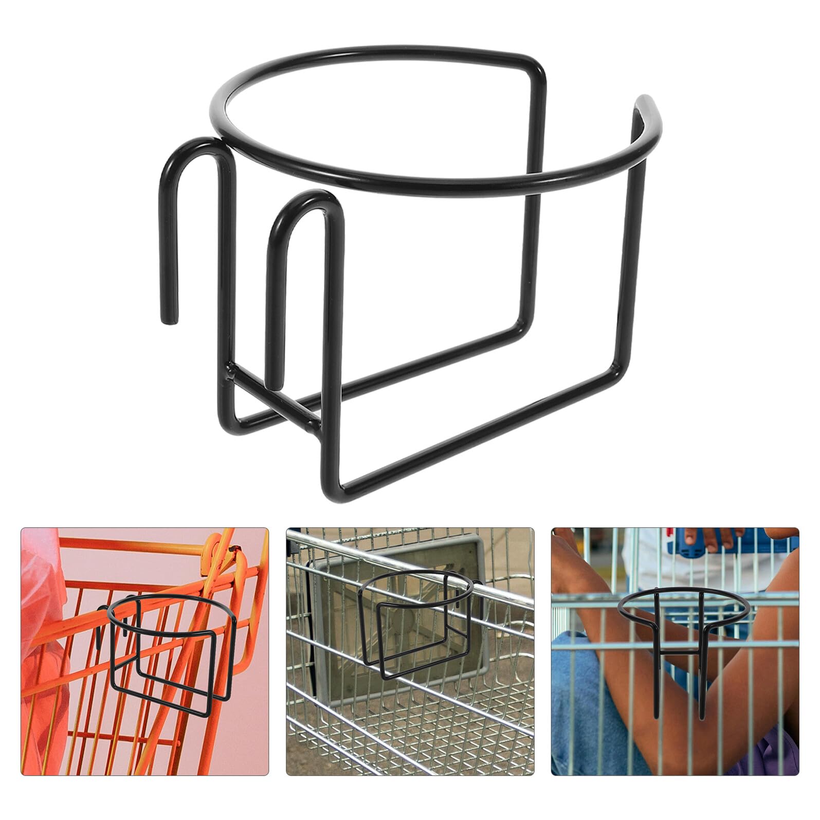 2 Stück Teiliges Einkaufswagen Becherhalter aus Metall Universeller Trolley Getränkeständer Faltbarer Halter für Kaffeetassen und Flaschen Praktische Aufbewahrung für