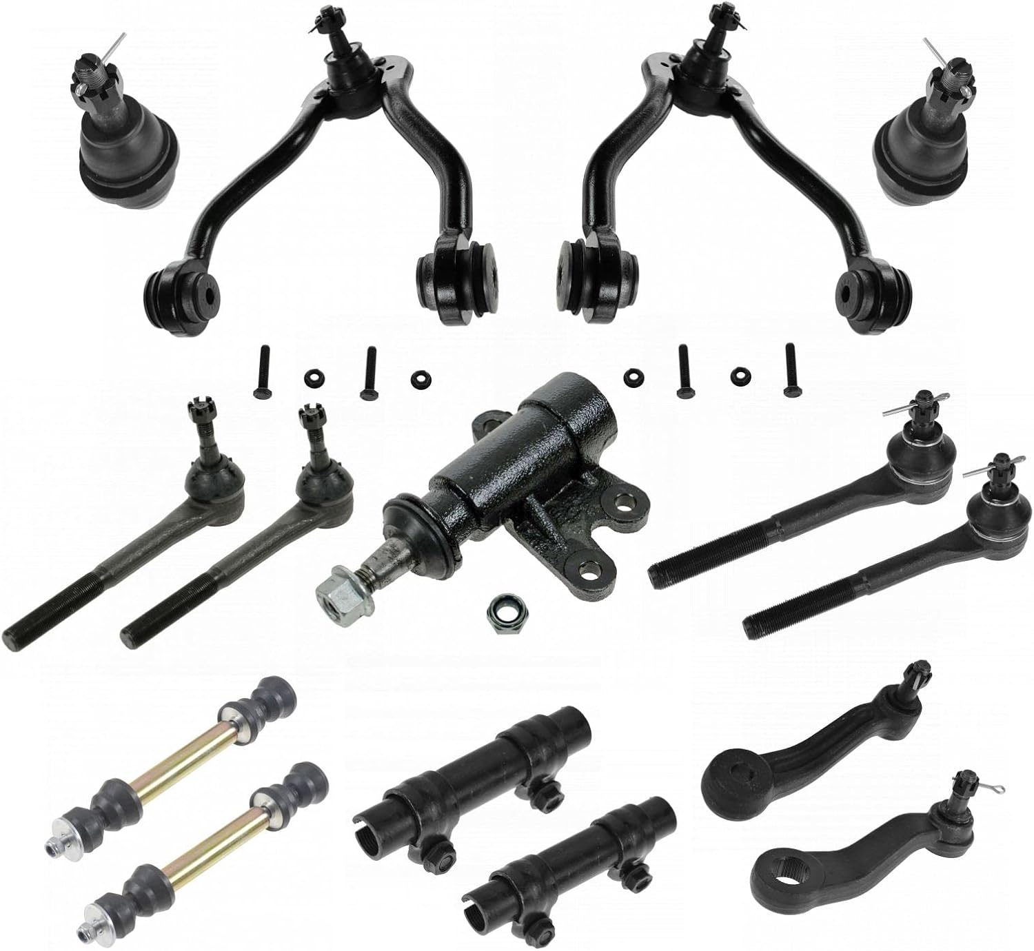 TRQ Front Steering & Suspension Kit 15 Piece Compatible with 1996-1999 Chevrolet K1500 1996-2000 Tahoe GMC Yukon