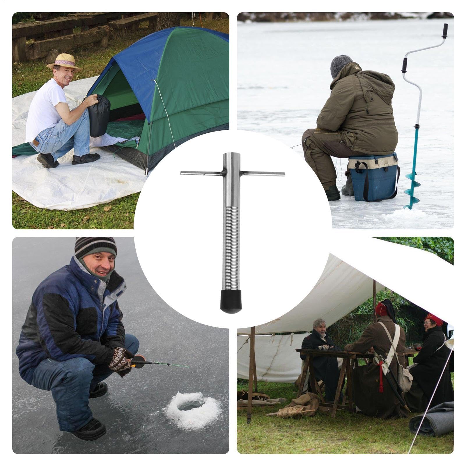 Tarière À Glace – Accessoire De Forage De Glace, Protection De Coupe Robuste | À Glace En Acier Inoxydable, Accessoires De Camping Portables Pour Le Camping, Pêche Sur Glace