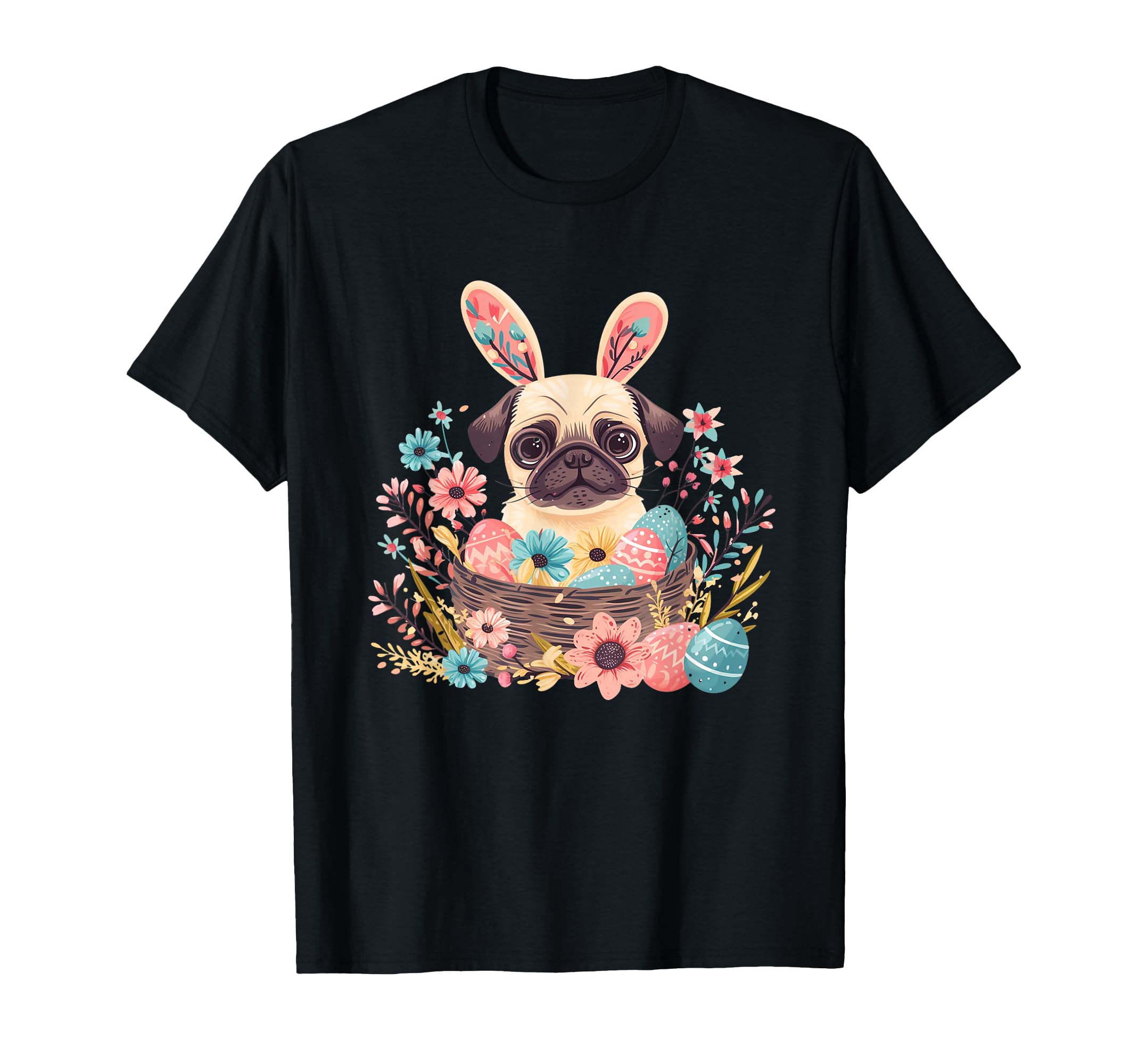 Easter Pug Tee Funny Easter Lover T-Shirt
