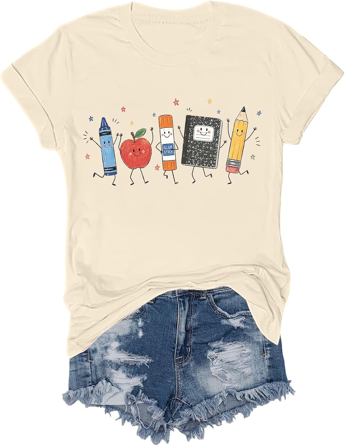 Back to School Teacher Shirts Cute School Supplies Graphic T-Shirt