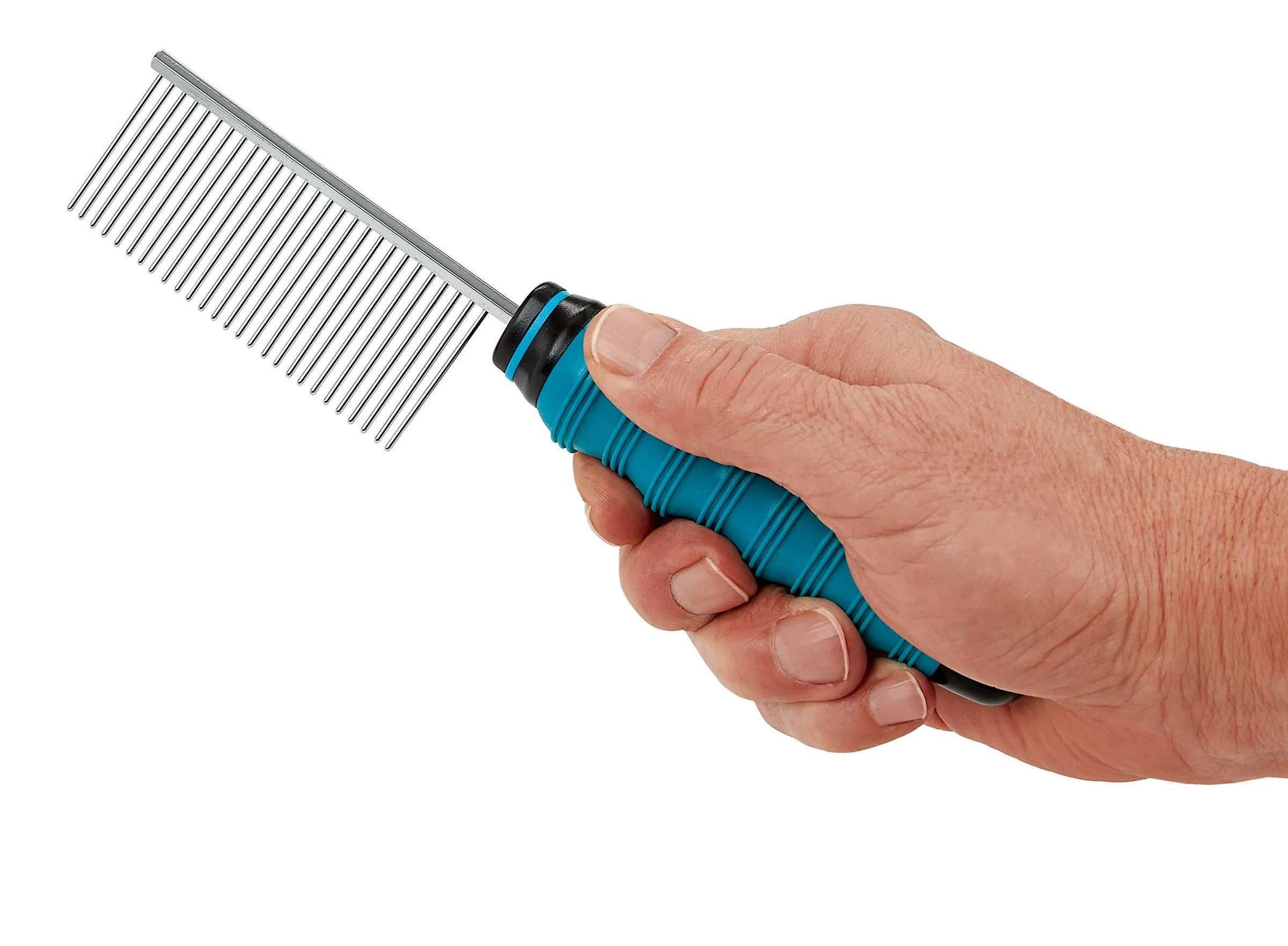 Dog and Cat Dematting Tools Ergonomic Coat Tangle Removing Comfort Grip Kits Too (9 inch Double Coat Comb)