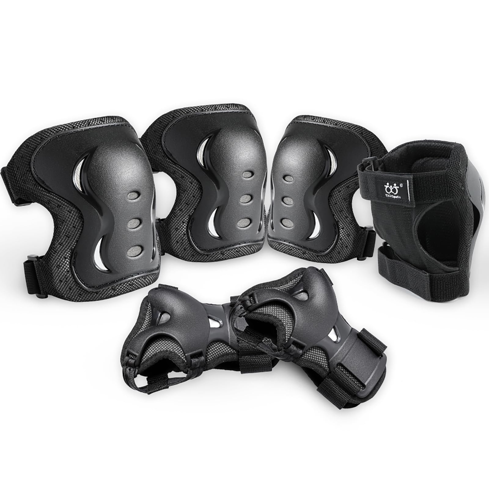 boruizhen Kids/Adult/Youth Knee and Elbow Pads with Wrist Guards 3 in 1 Protective Gear Set for Skateboarding Cycling BMX Bike Scooter Skating Rollerblading Riding