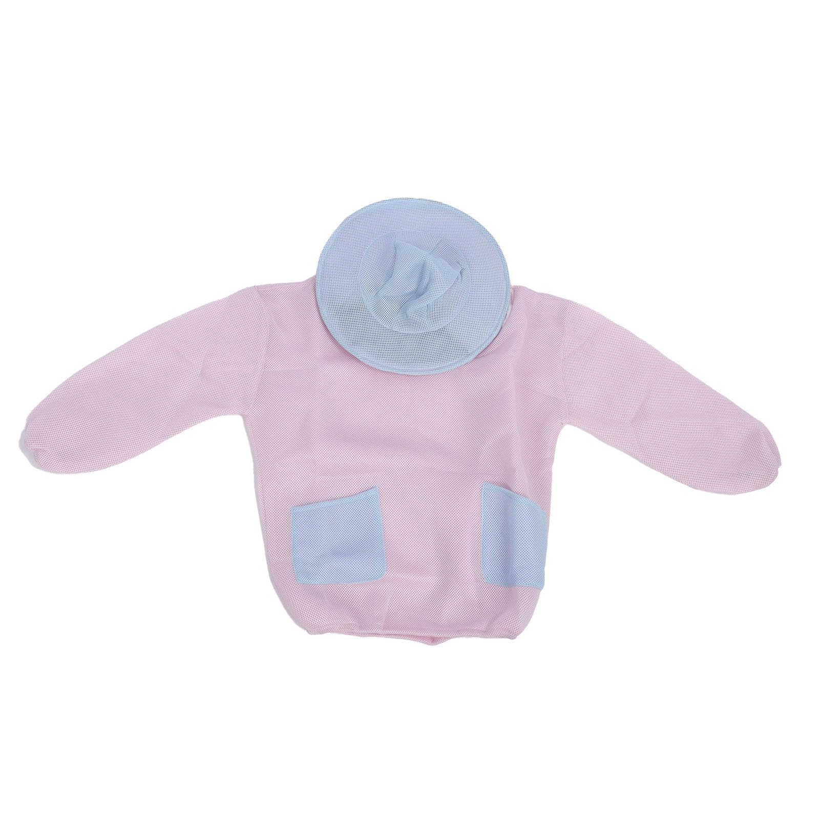Bienenzuchtjacke, Bienenanzug, Bienenzuchtjacke für Damen, Atmungsaktiver Bienenanzug aus Mesh-Baumwolle mit Schleier, Bündchenärmeln, Belüfteter Halbkörper-Imkereiausrüstung für Imkereifrauen