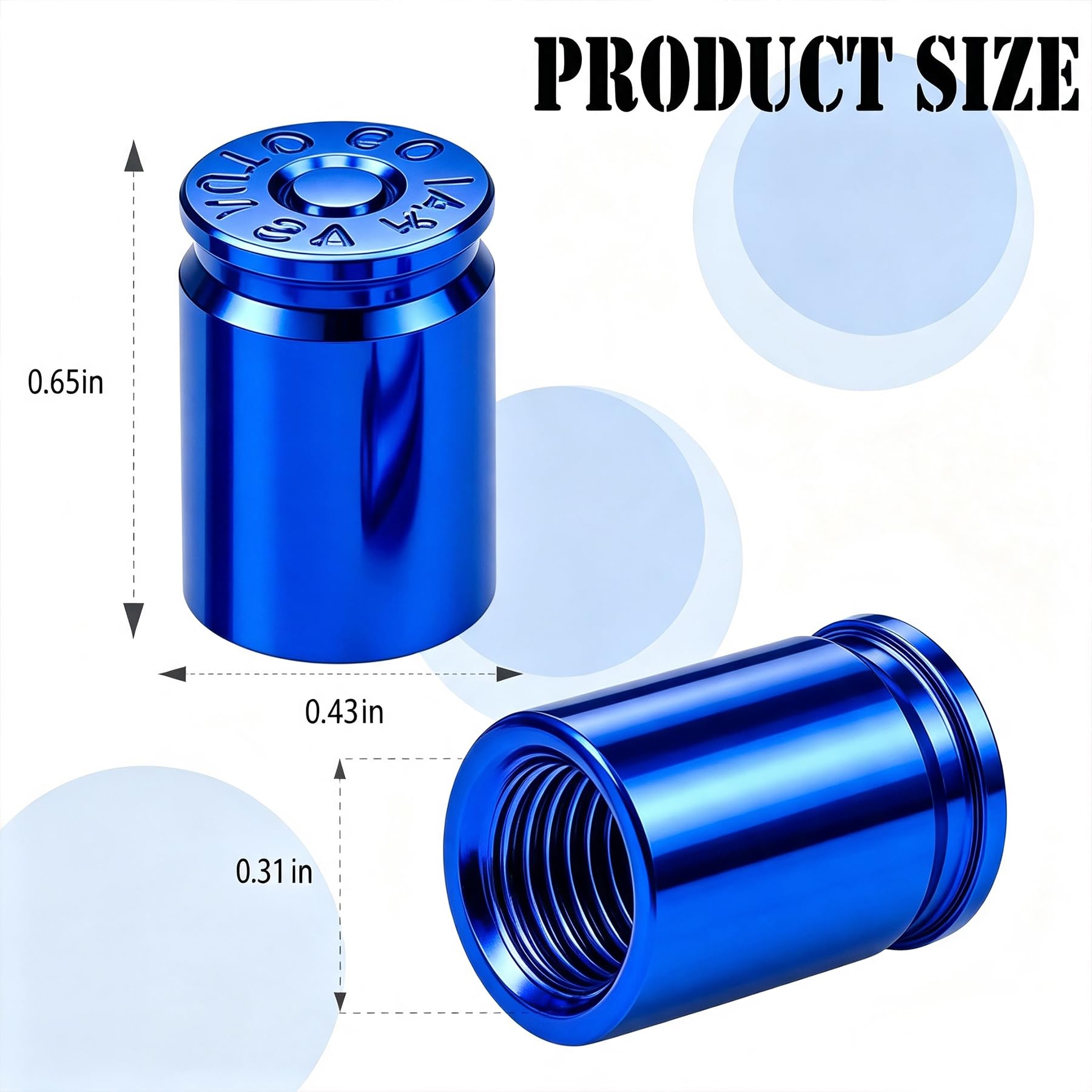 Lot de 8 bouchons de valve de pneu en alliage d'aluminium, capuchons universels anti-poussière pour voitures, VUS, camions, vélos, motos, vélos (bleu)