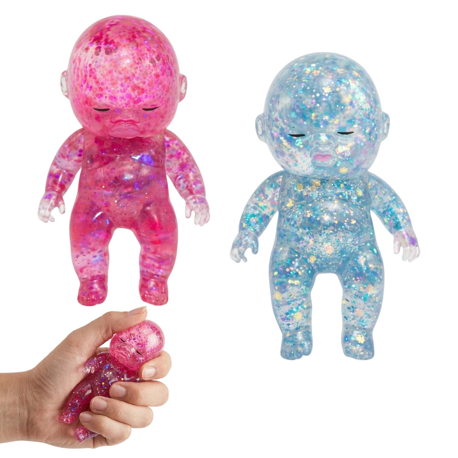 Sugar Filled Squishies, Sugar Squishy, 2 Pcs Glitter Sugar Squishy Pack for Office Desk Relaxation for Adults, Social Icebreakers, Everyday Entertainment, and Parties