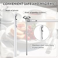 Vista 3 de Xuhal 6 piezas de termómetro de cocina de acero inoxidable con vástago largo de 5 pulgadas y esfera de 1 pulgada, termómetro para leche, espuma