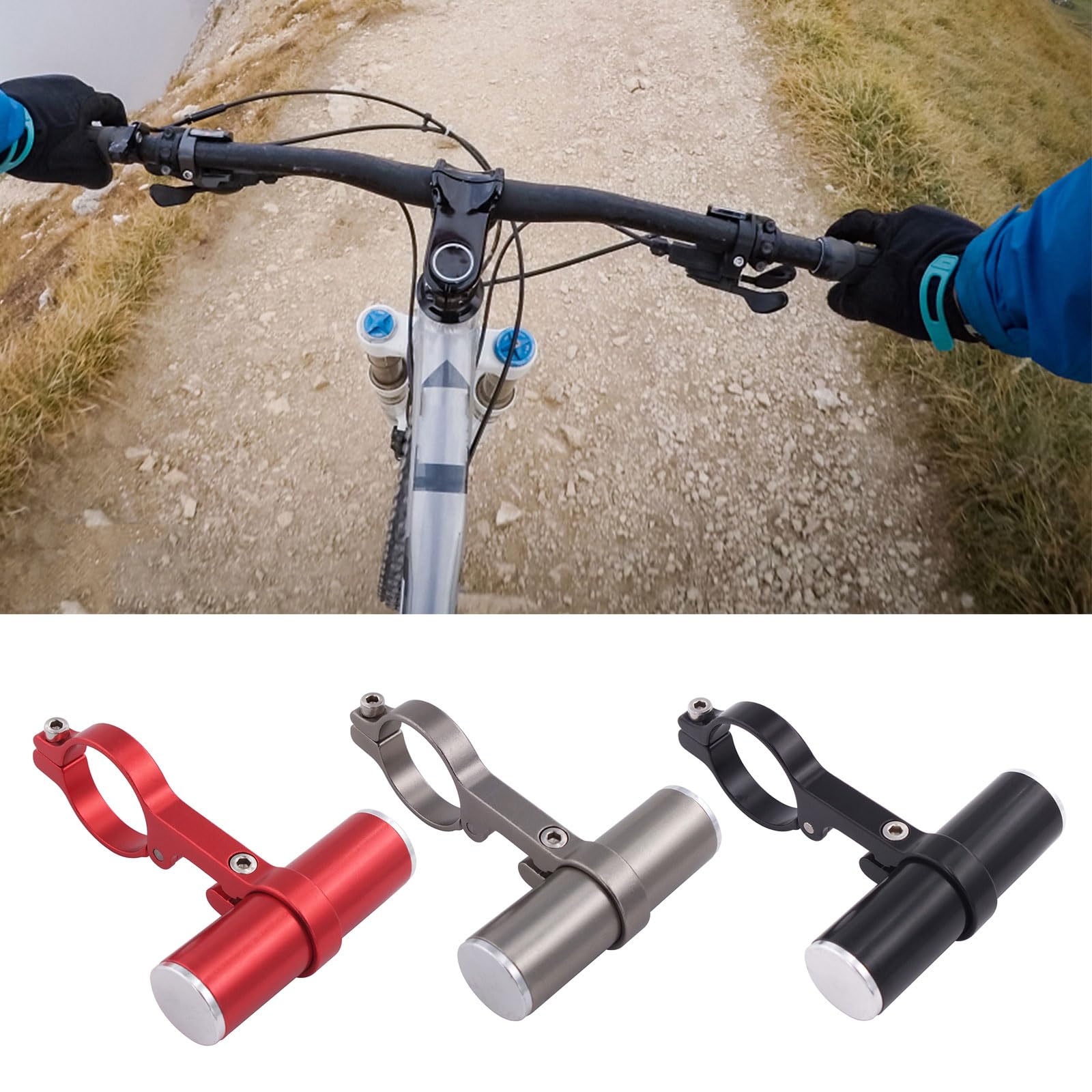 Amazon | アルミ合金自転車ハンドルバーエクステンダーサイクリング 