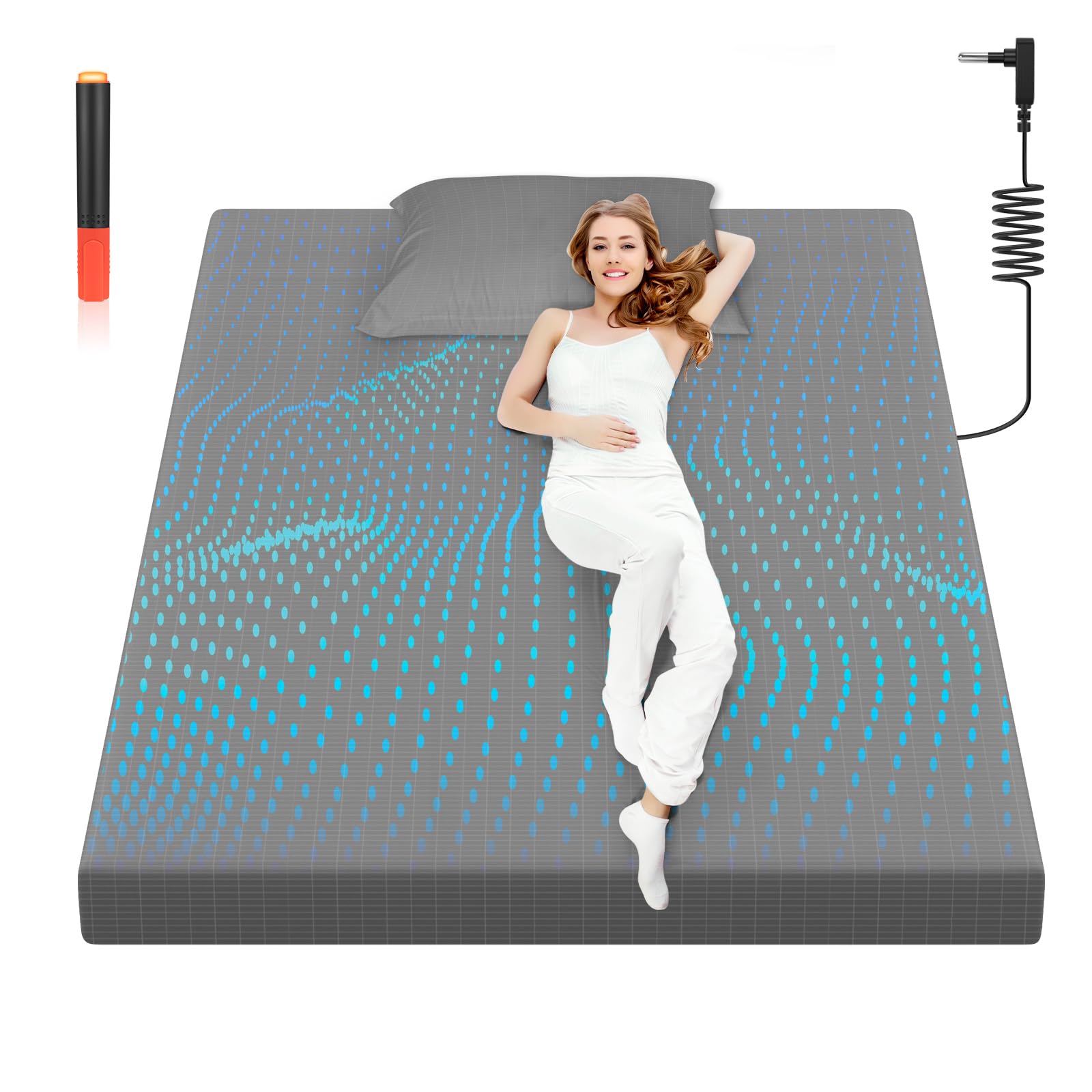 Grounding Sheet, 90% Organic Cotton+10% Pure Silver Organic Fitted Grounded Sheet for Improved Sleep, Pain Relief - Earth Connected Bedding (Gray, (78 * 80 * 15.2inch))