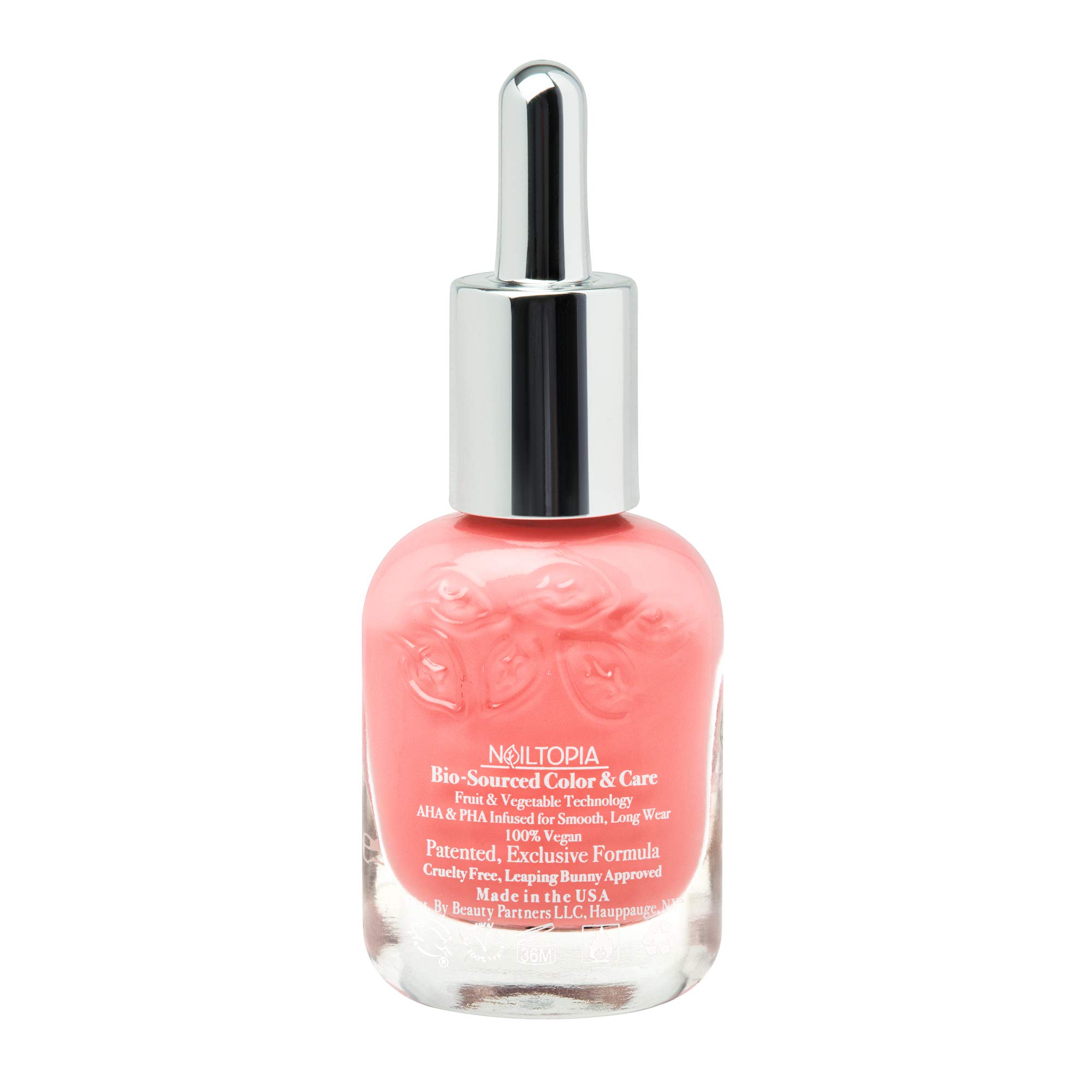 Nailtopia Esmalte de uñas sin astillas de origen orgánico, esmalte de uñas infundido de biotina fortificante y superalimento, fórmula antiastillas, secado rápido, larga duración, Lilita de Nolita