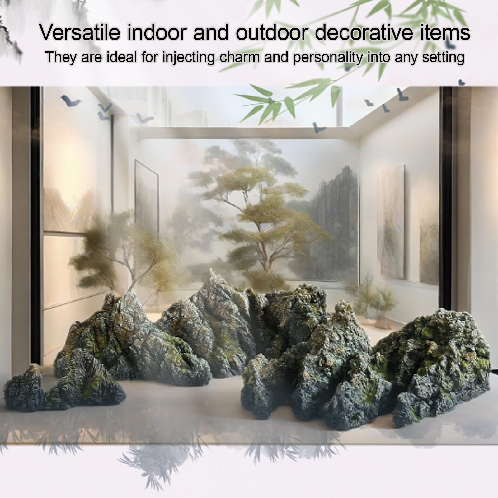 Faux rocher artificiel, Fake Rock, rock paysager de la forêt tropicale, Sculpture Aménagement, pour Jardin et Cour d'aménagement paysager décoration(32 * 14 * 14cm/12.6 * 5.5 * 5.5in)