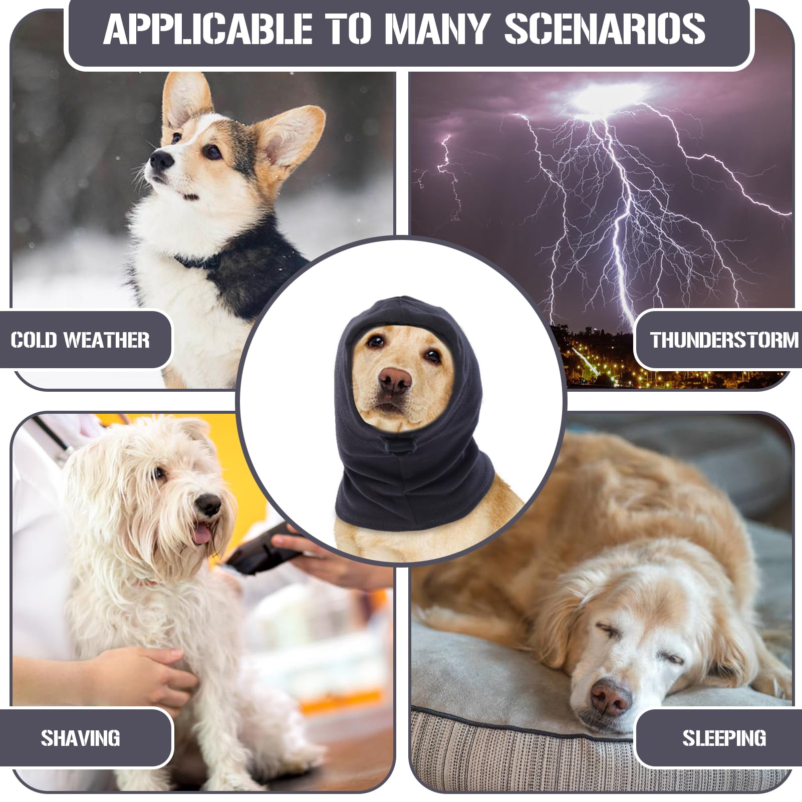 Katzinst Dog Snood for Dog Neck and Ears Warmer Ear Muffs Noise Protection Anxiety Relief and Calming Dog Ear - Image 4