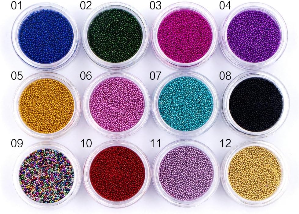 12 Colors Nail Art Caviar Beads 3D Craft Micro Eye Makeup Gems Decoration