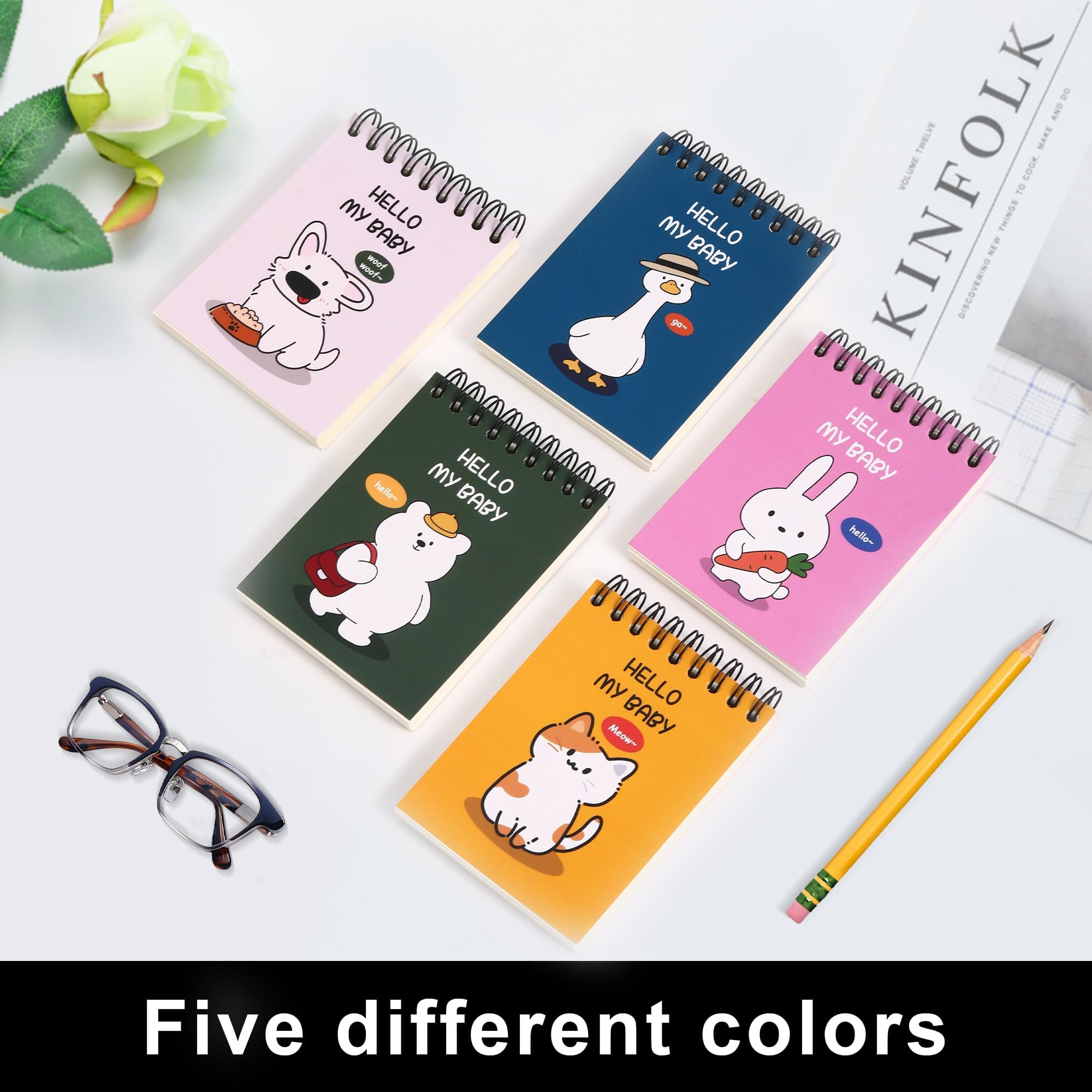 8pcs DreamDove pagine vuote diario 7,9 x 4,3 "piccolo taccuino a spirale tascabile vuoto non foderato quaderni 160 pagine carino spirale vuoto notebook senza righe Top Notebook sfoderato piccolo memo