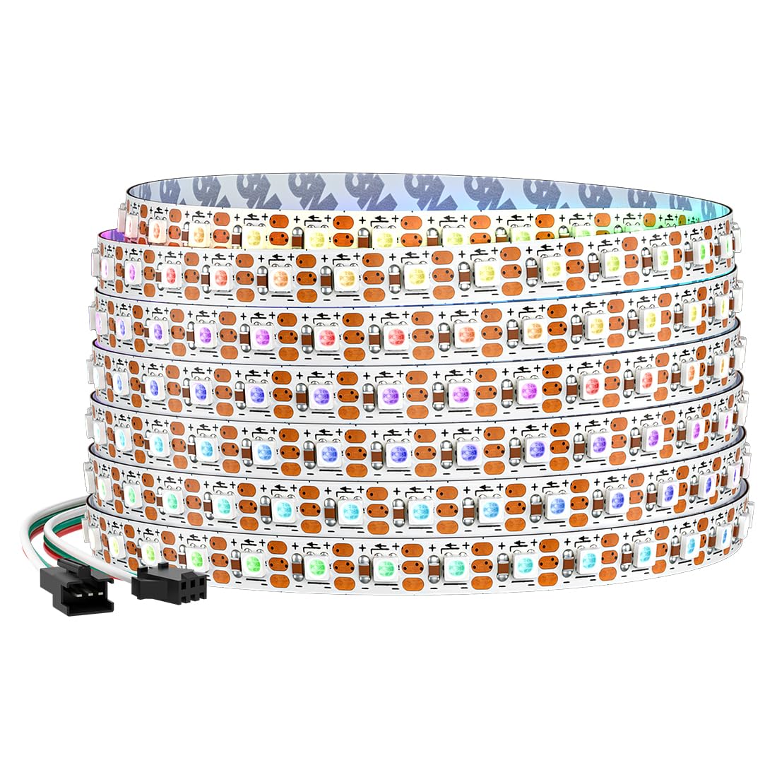 SEZO WS2812B IC RGB LED Tira de 5 mm Extremadamente Estrecha SMD2020 DC5V Individual Direccionable RGB LED Strip Dream Color 5M 160LEDs/m 800Pixels IP30 No-estanco para DIY Interior