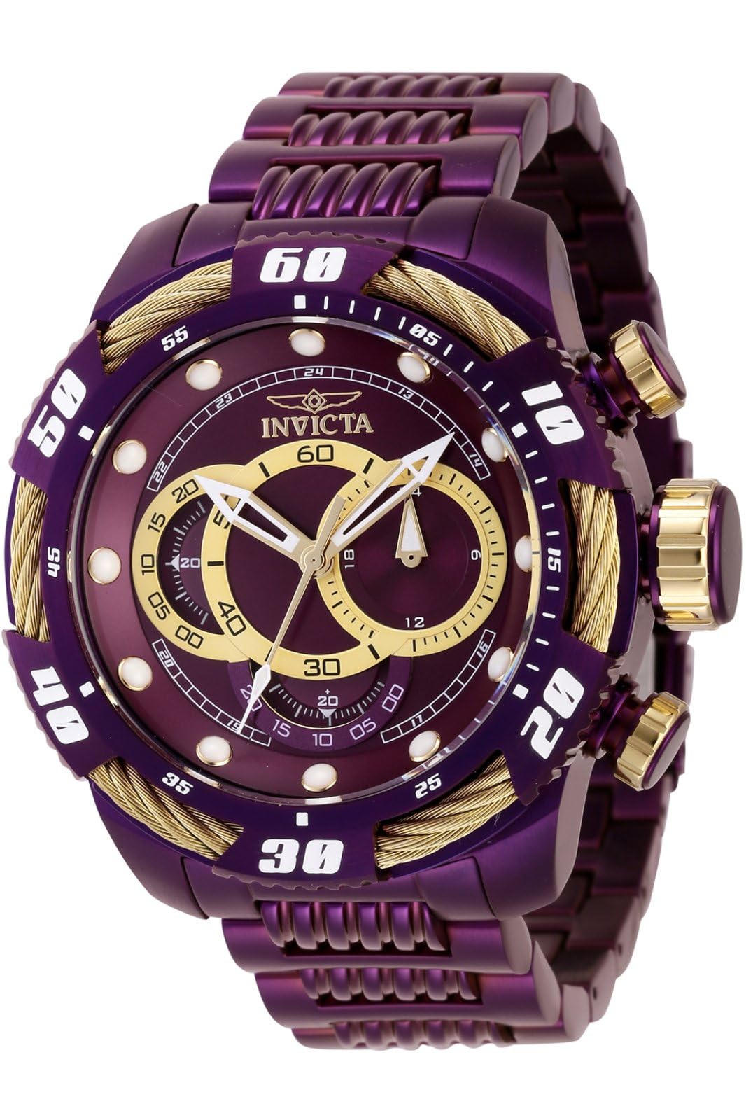Invicta Silicone Speedway Chronograph Gold, Purple Dial Analog Watch for Men - 40782, Multi-Color Band (B08F4TMQ13) Amazon Price History, Amazon Price Tracker