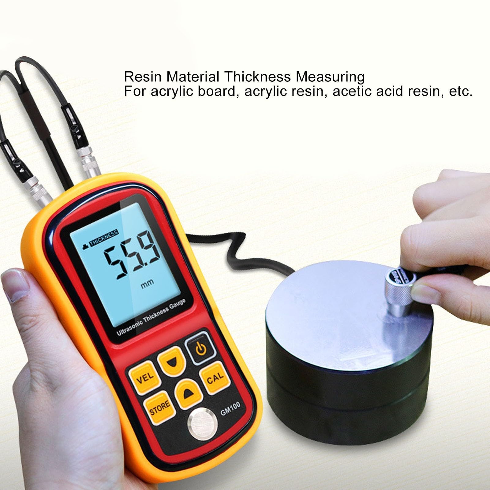 Medidor de Espesor Digital GM100 para rango 225mm para acero