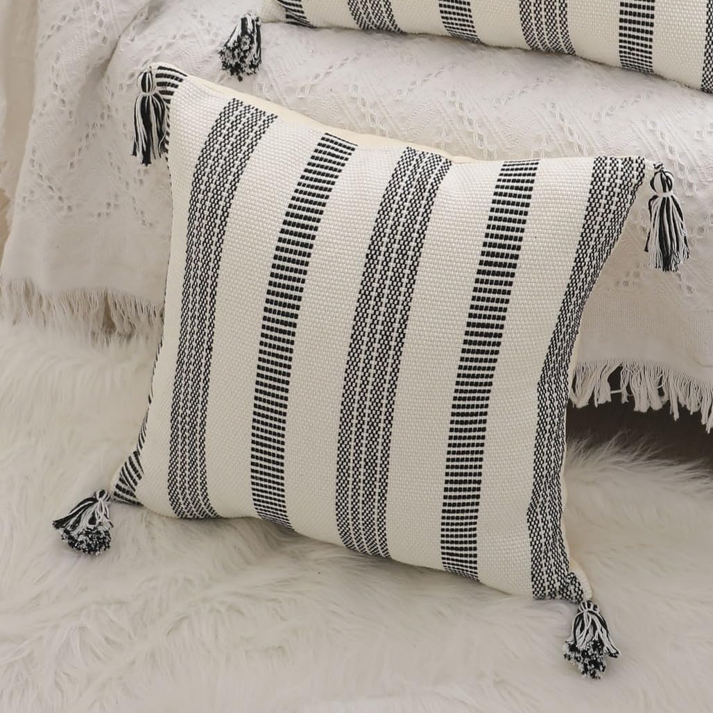 1/2 szt. plecione poszewki na poduszki boho czarne frędzle dekoracyjne poszewki na poduszki 45 x 45 /30 x 50 cm biurowa poszewka na poduszkę lędźwiową na sofę wewnętrzną