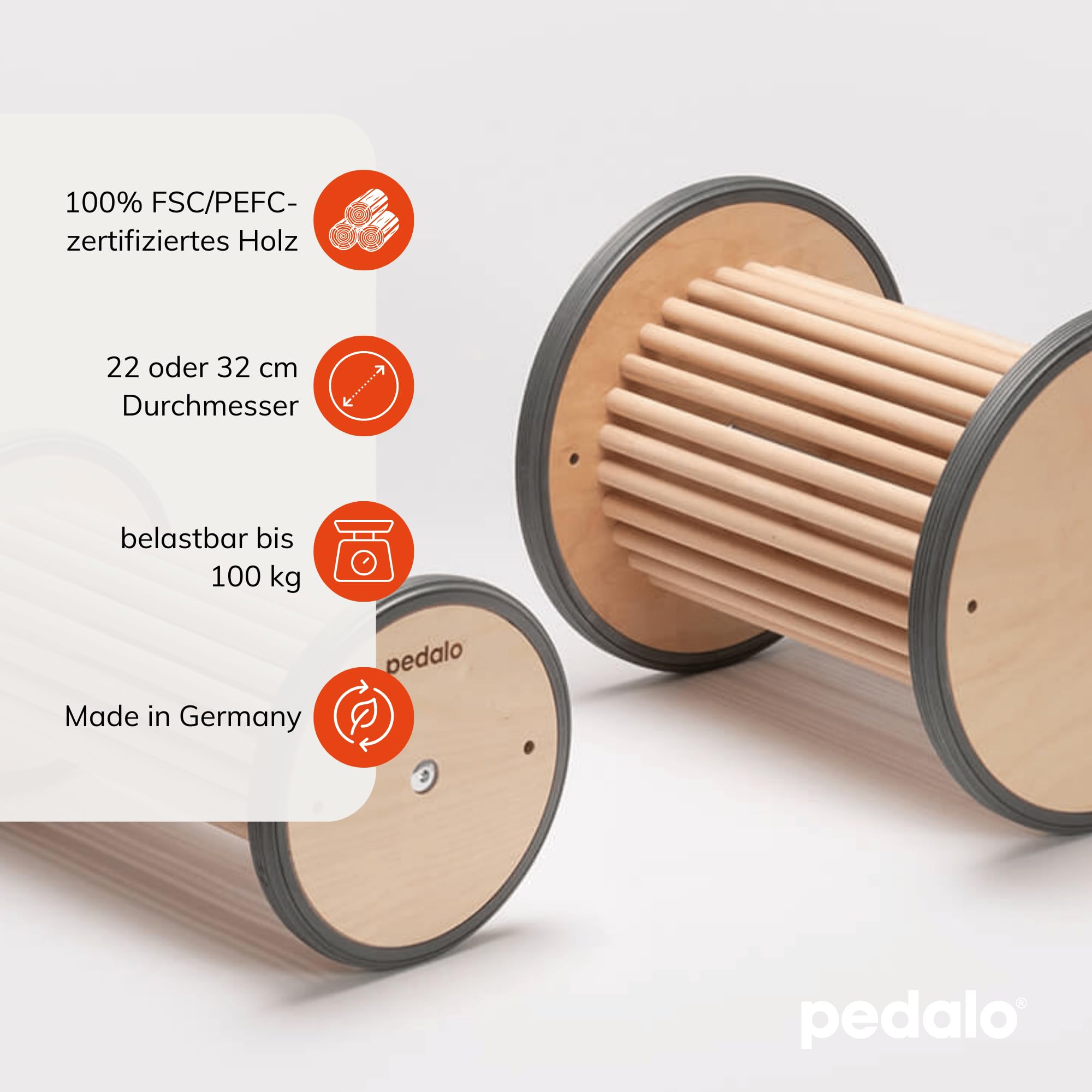 pedalo Pedasan Ø 22 und Ø 32 cm I Fußtraining I Gesunder Fuß I Balance Rolle I Bärenrolle