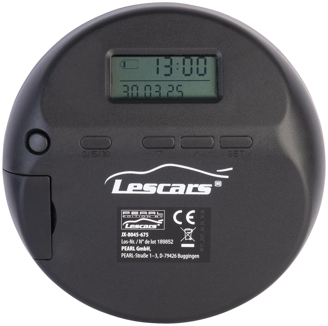 Lescars kompakte Parkscheibe: 2er-Set e-Parkscheiben, ECE-Zulassung, Erschütterungssensor, Solar (Windschutzscheibe Parkscheibe, mit Sensor, Display)
