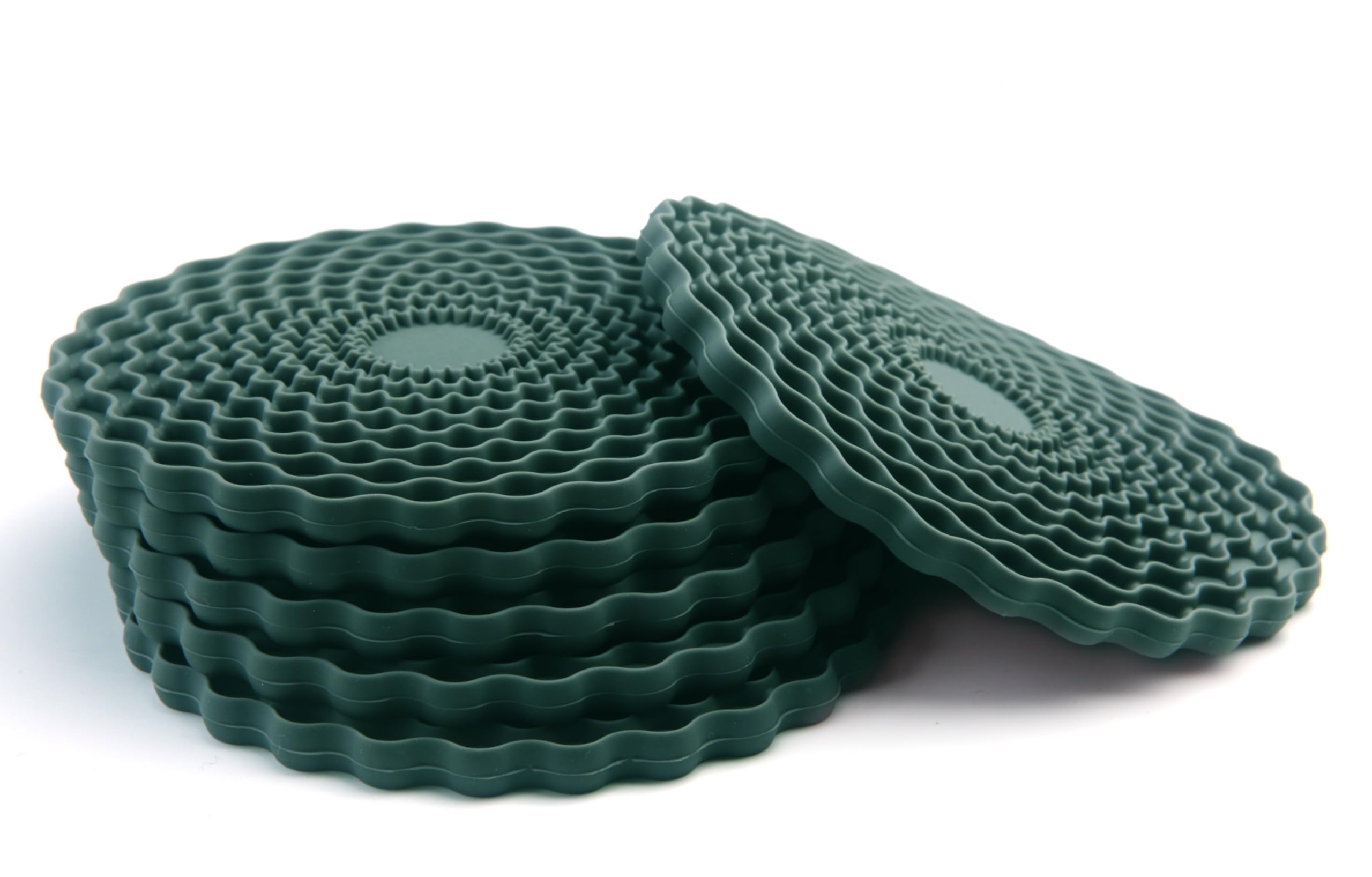 Dark Green Drinks Coasters Set of 6 by Stone & Thyme, a UK Brand. Non Slip