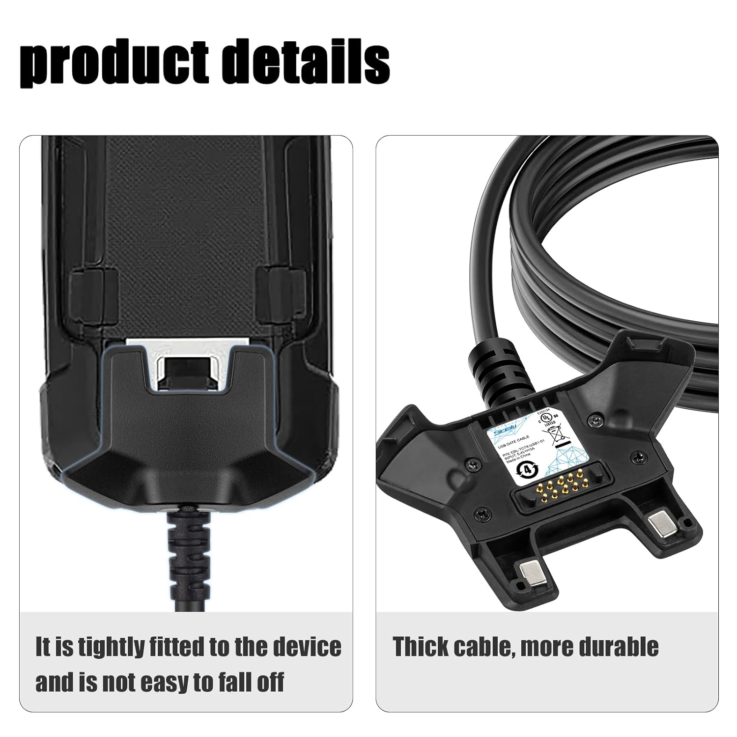 Sicimly TC77 USB Charger Cable for Zebra TC77 TC70 TC72 TC75 TC75X TC70X TC55 TC720L TC75EK TC75AH TC75GK TC700H TC700K TC77HL,CBL-TC7X-USB1-01;Scanner,Data Transfer