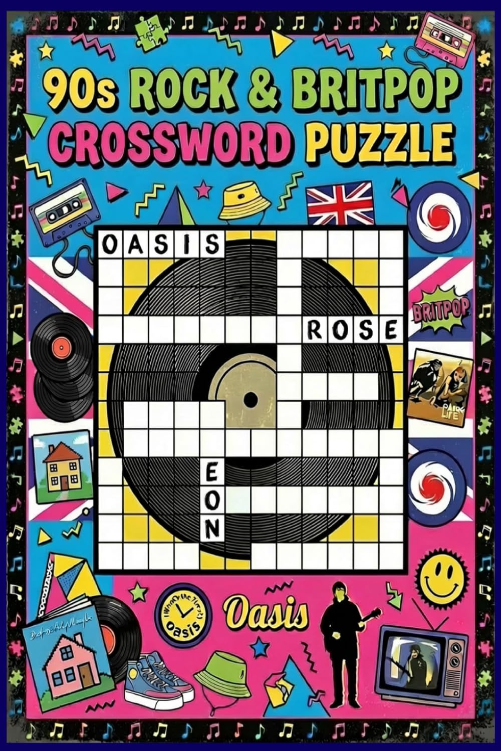 90s Rock & Britpop Crossword Puzzle: Activity Book for Britpop and 90s Alternative Rock Fans (Puzzles and Activities)