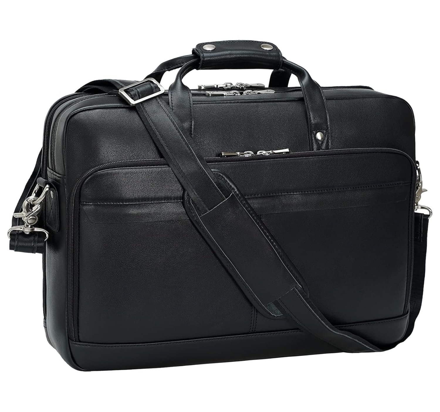 Masa Kawa Leather Briefcase for Men 17 15 6 Laptop Crossbody Shoulder Messenger Bag Business Travel Work Attache