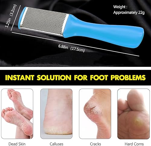 Miniatura 3 de 4 unidades de limas de pedicura para pies con raspador de pies de doble cara para piel muerta, herramientas profesionales para el cuidado de los