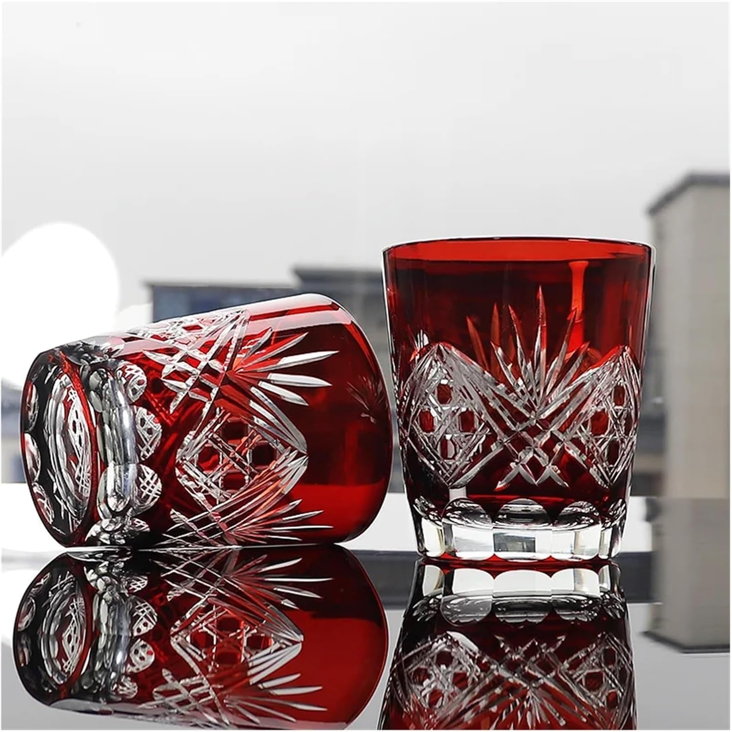 Glas Kristall-Whiskey-Glas, Japanischer Stil, Handgefertigt, Handgravur, Wasser, Wein, Tasse, Bier, Kaltgetränk, Gläser, Schnapsbecher