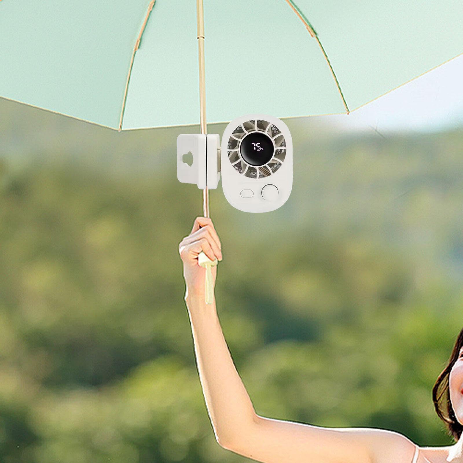 MagiDeal Mini Ventilatore con Clip, Regali Estivi, Compatto, Girevole a 360°, Versatile, Silenzioso, per Sport, Lavoro, Pesca, Viaggi, Picnic, Bianco