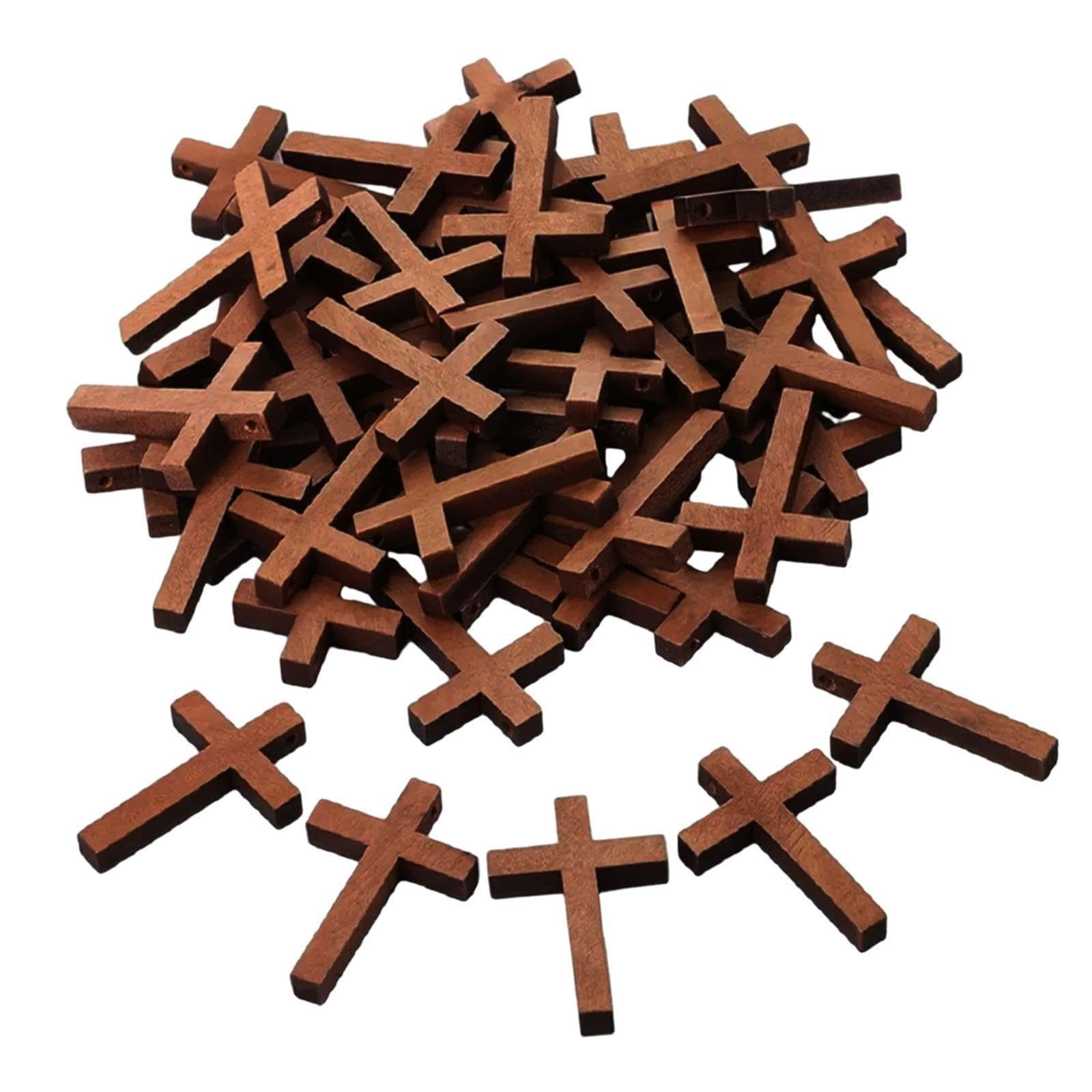 Zambuph Lovely Fashion Unfinished Wood Cross Beadsf Or Men Women Enjoy for Creative Freedom with Wooden Cross Charms Wood Pendants Added to Collection Crafts