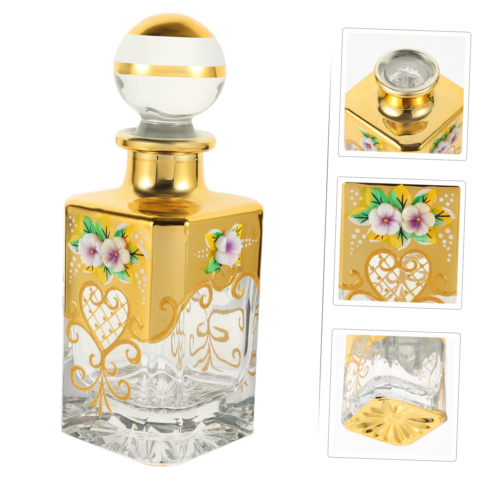 POPETPOP Dekorativer Parfümflakon 150ml aus Glas, Leer und Wiederbefüllbar | Klassisch, Stilvoll und Retro, Elegantes Design mit Luftdichtheit, zur Aufbewahrung