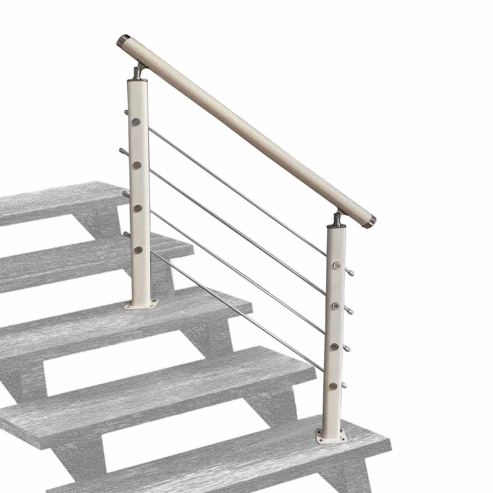 Main courante d'escalier blanc pour sécuriser la descente des marches
