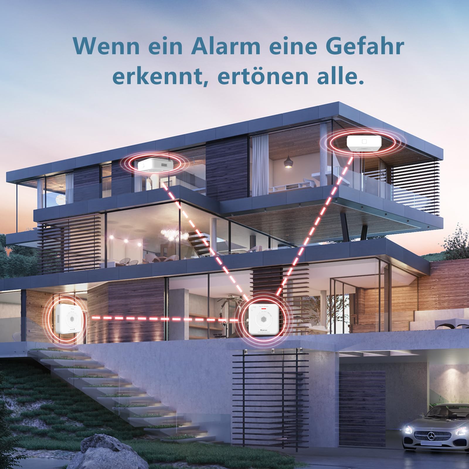 HEIMAN Detector de CO Interconectada, alarma CO de monóxido de carbono, sensor de 10 años, pilas intercambiables, 85 dB, detector de monóxido de carbono para el hogar, portátil, funciona con pilas (1)