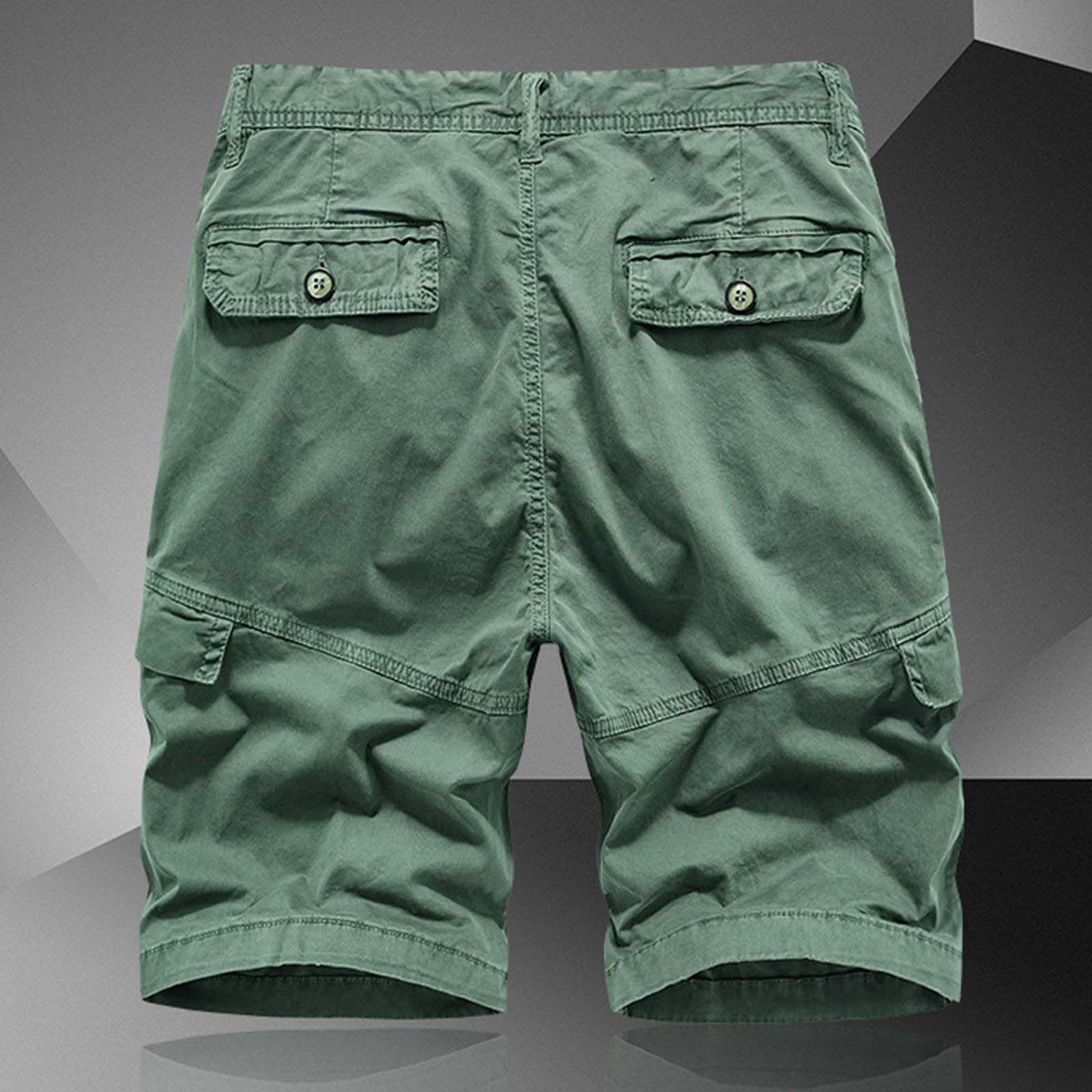 Generico Pantaloncini Lavoro Uomo-Pantaloncini Cargo da Tasca Sportivi da Corsa Casual in Tinta Unita da Uomo Estivi