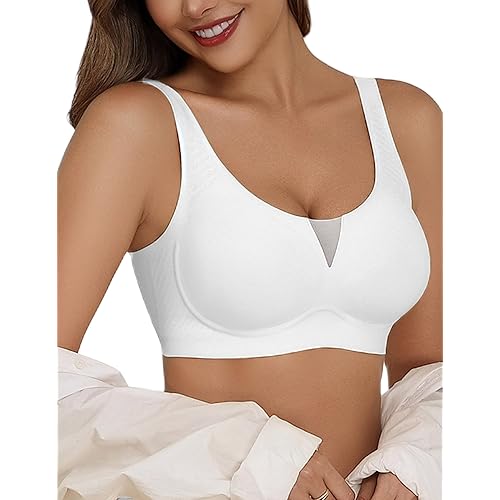 Avidlove Bras for Women No Underwire Seamless Bra Deep V Full Coverage T-Shirt Bralette Comfort Everyday Bra
